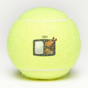 Bento cartoon illustration tennis balls