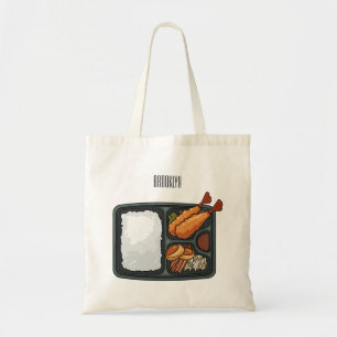 Bento cartoon illustration tote bag