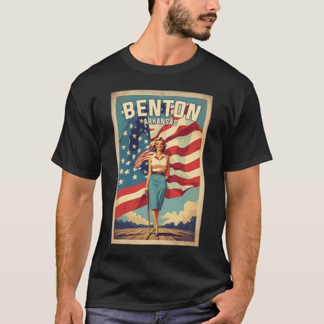 Benton Arkansas Usa Vintage Travel Tourism   T-Shirt (Front)