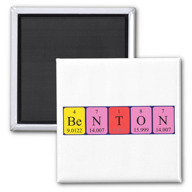 Benton periodic table name magnet (Front)