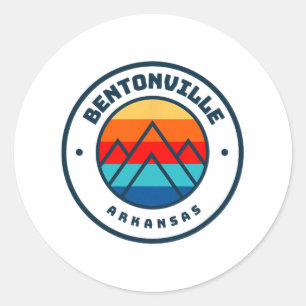 Bentonville Arkansas Skiing Snowboarding Family Sk Classic Round Sticker