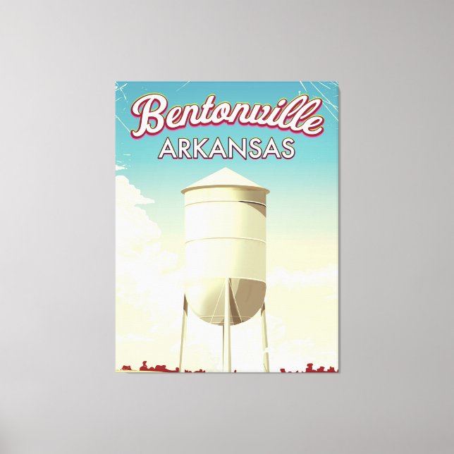 Bentonville, Arkansas travel poster. Canvas Print (Front)