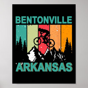 Bentonville Arkansas Vintage Retro 70s Mountain Bi Poster