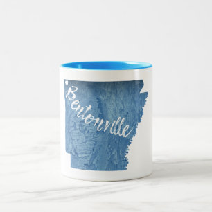 Bentonville Arkansas Wood Grain Two-Tone Coffee Mug