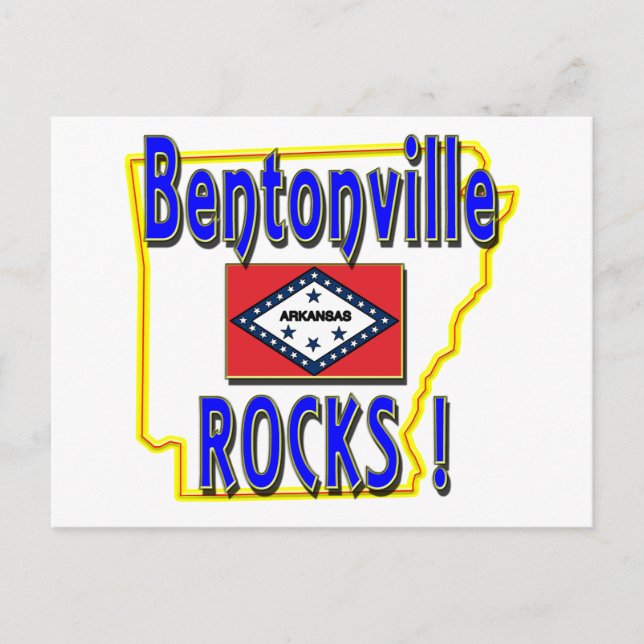 Bentonville Rocks ! (blue) Postcard (Front)