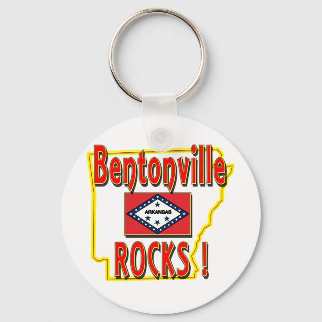 Bentonville Rocks ! (red) Key Ring (Front)