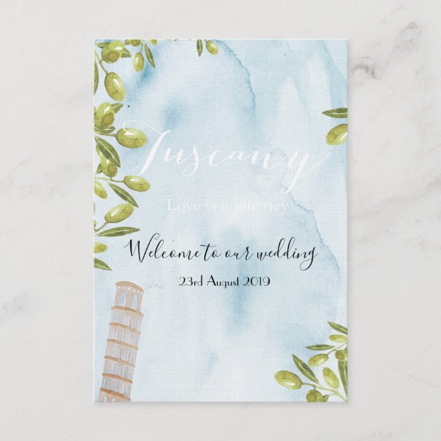 Benvenuti Italia Tuscan Wedding Enclosure Card (Front)