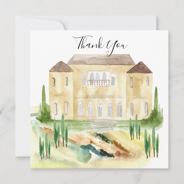 Benvenuti Italia Villa Wedding Thank You Invitation (Front)