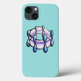 Benzene Molecule Organic Chemistry Art In Blue iPhone 13 Case