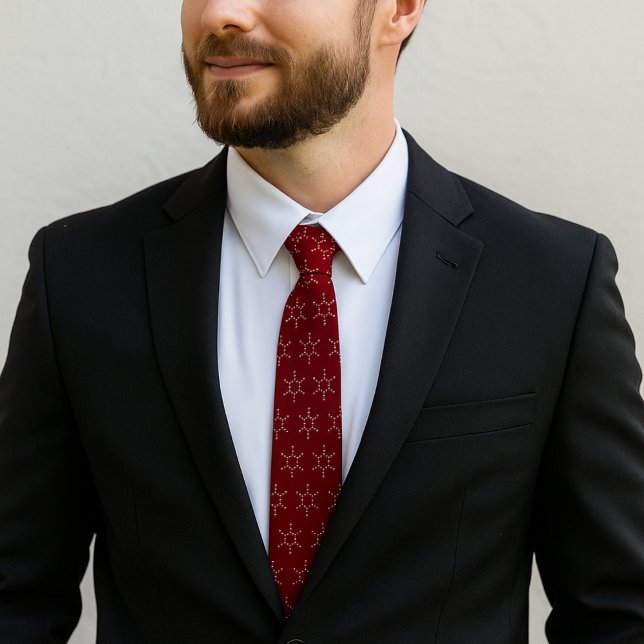Benzene Molecule Pattern Red Tie (Benzene Molecule Pattern Red Neck Tie)