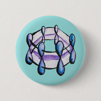 Benzene Molecule Watercolor Organic Chemistry Art 6 Cm Round Badge
