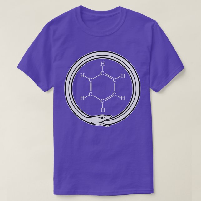 Benzene Ouroboros Chemical Symbol T-Shirt (Design Front)