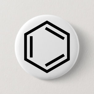 BENZENE RING SYMBOL 6 CM ROUND BADGE