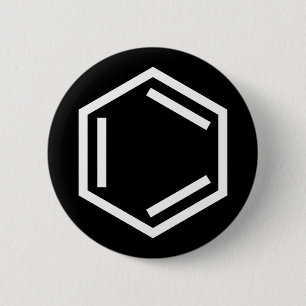 BENZENE RING SYMBOL 6 CM ROUND BADGE