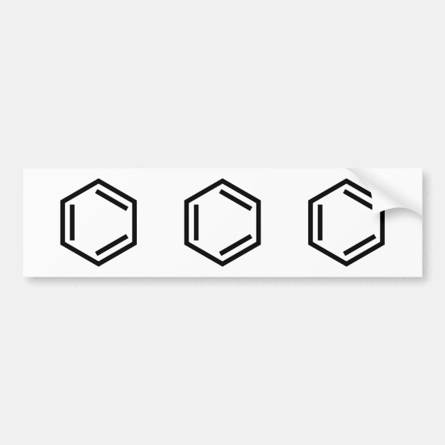 BENZENE RING SYMBOL BUMPER STICKER (Front)