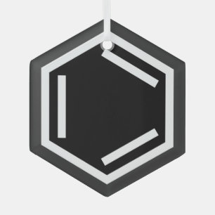 BENZENE RING SYMBOL GLASS TREE DECORATION