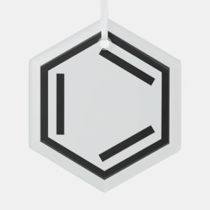 BENZENE RING SYMBOL GLASS TREE DECORATION