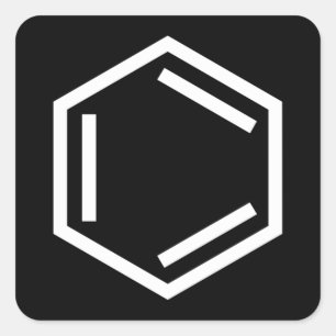 BENZENE RING SYMBOL SQUARE STICKER