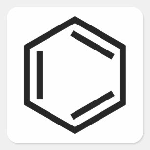 BENZENE RING SYMBOL SQUARE STICKER