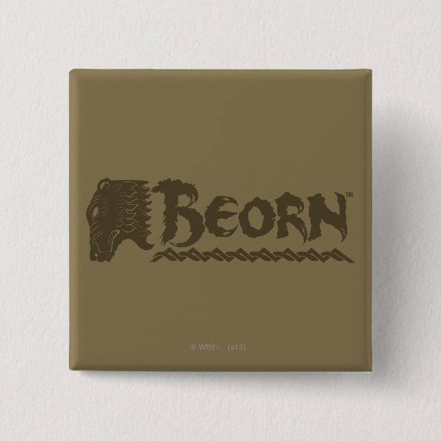 BEORN™ Bear Head Name 15 Cm Square Badge (Front)