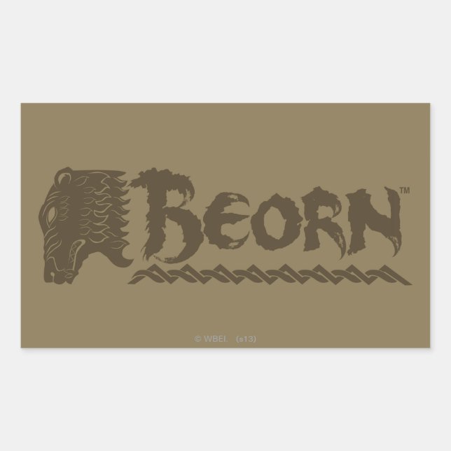 BEORN™ Bear Head Name Rectangular Sticker (Front)