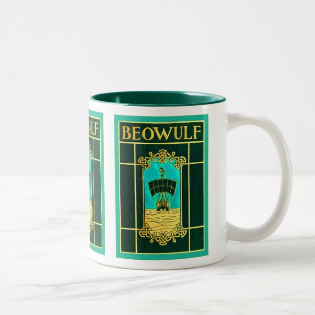 Beowulf ~ Vintage Book Cover Two-Tone Coffee Mug (Right)