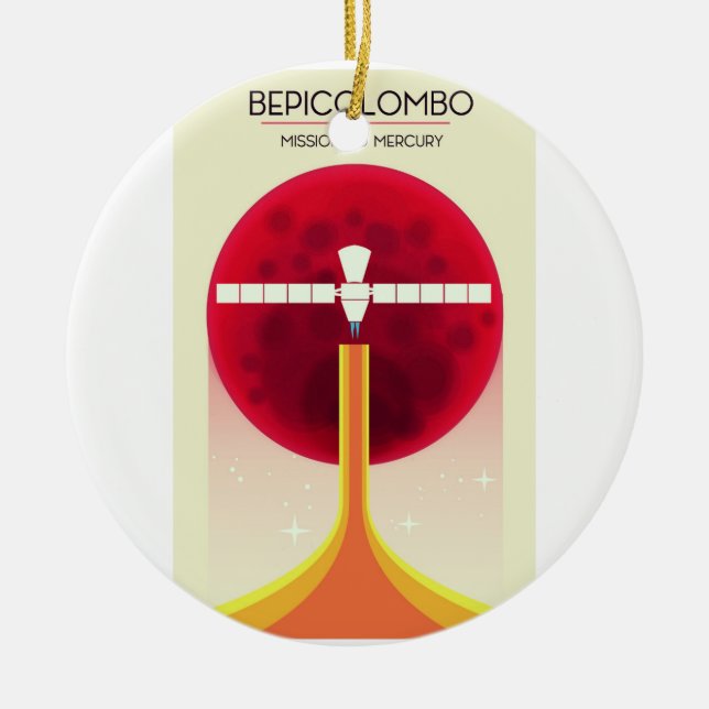 BepiColombo mission to mercury Ceramic Tree Decoration (Front)