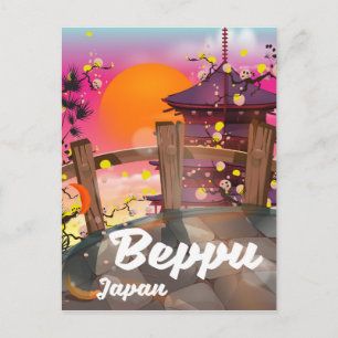Beppu Japanese travel poster Postcard