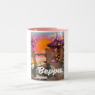 Beppu Japanese travel poster Two-Tone Coffee Mug