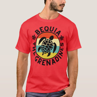 Bequia The Grenadines Retro Sunset with Turtle 15 T-Shirt