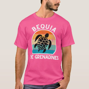 Bequia The Grenadines Retro Sunset with Turtle 16 T-Shirt