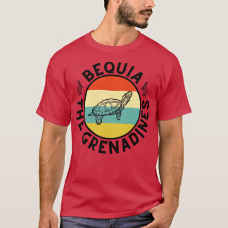 Bequia The Grenadines Retro Sunset with Turtle 19 T-Shirt