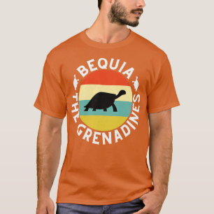 Bequia The Grenadines Retro Sunset with Turtle 26 T-Shirt