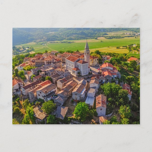 Beram Istria aerial Postcard (Front)