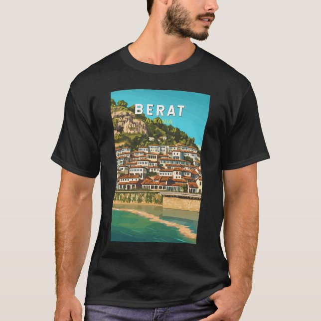 Berat Albania Travel Art Vintage T-Shirt (Front)