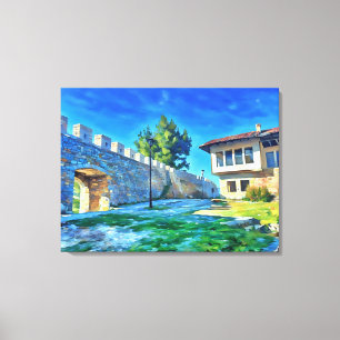 Berat Castle and House Canvas Print