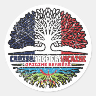 Berber Amazigh French France Tree Roots Flag Classic Round Sticker