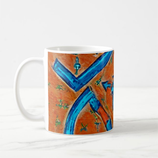 Berber Amazigh motifs, abstract signs and symbols Coffee Mug (Left)
