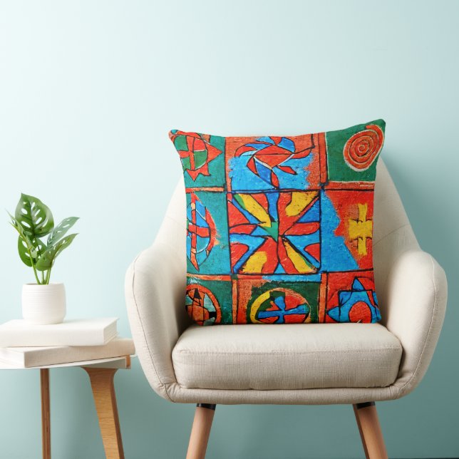 Berber Amazigh motifs, signs and symbols abstract Cushion (Chair)