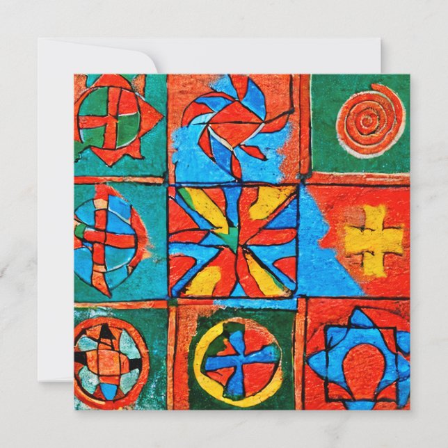 Berber Amazigh motifs, signs and symbols abstract Holiday Card (Front)