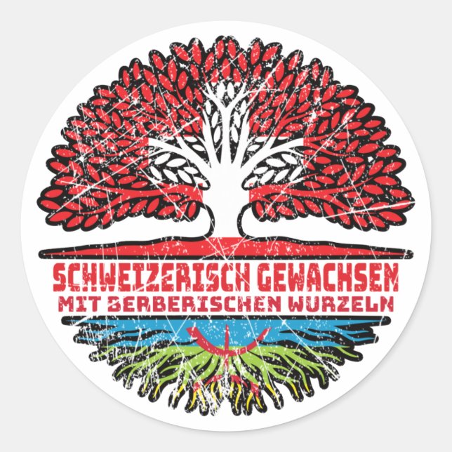 Berber Berberisch Schweizer Schweiz Baum Wurzel Classic Round Sticker (Front)