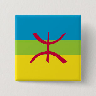 Berber Kabyle Berbers Amazigh Flag ⴰⴾⴻⵏⵢ 15 Cm Square Badge
