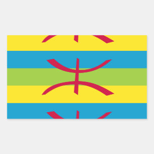 Berber Kabyle Berbers Amazigh Flag ⴰ ⴾ ⴻ ⵏ ⵢ ⴰ Rectangular Sticker