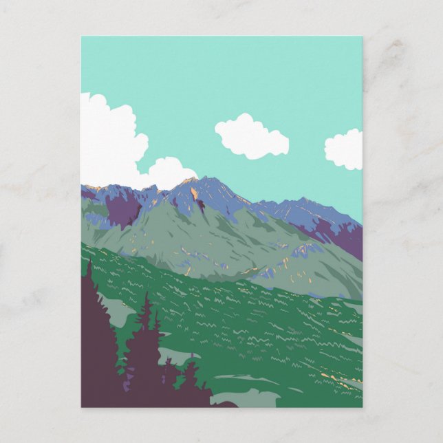 Berchtesgaden Alps near Obersalzberg Germany WPA Postcard (Front)