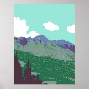 Berchtesgaden Alps near Obersalzberg Germany WPA Poster