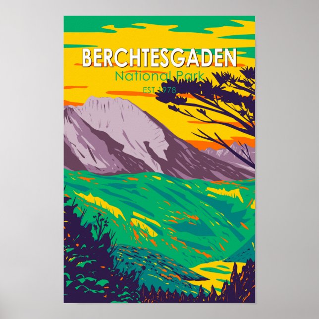 Berchtesgaden National Park Germany Vintage Poster (Front)
