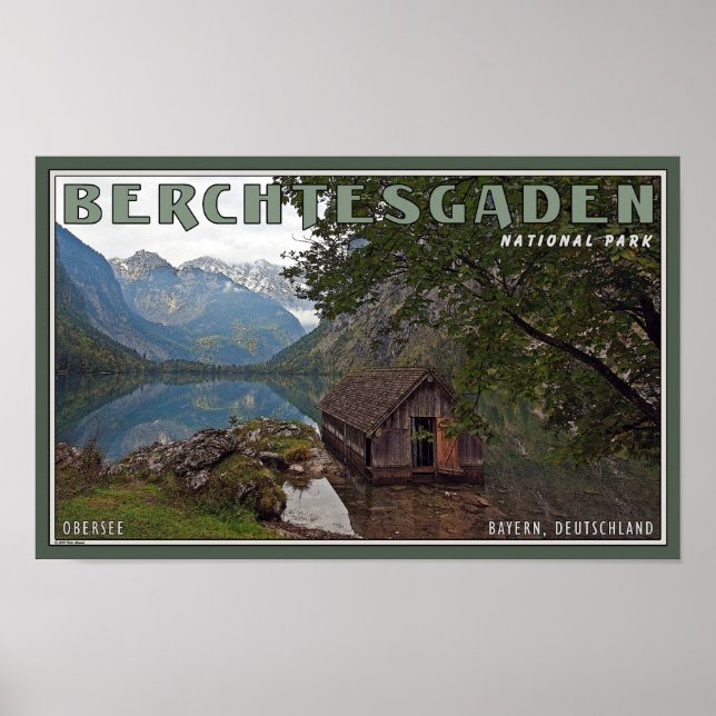 Berchtesgaden - Obersee Boathouse Poster (Front)