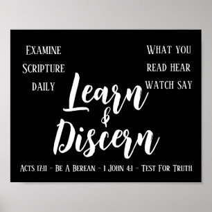 Berean Search Scripture Black Poster