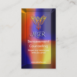 Bereavement Counsellor with Monogram, Phoenix logo Business Card