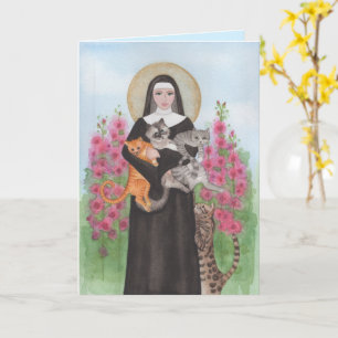 Bereavement Loss of Cat St. Gertrude Patron Saint Card